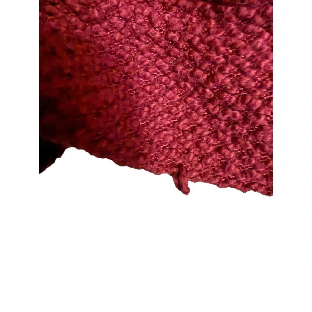 Marine‎ Layer Birdseye Knit Textured Open Front Cardigan Burgundy Women's Large